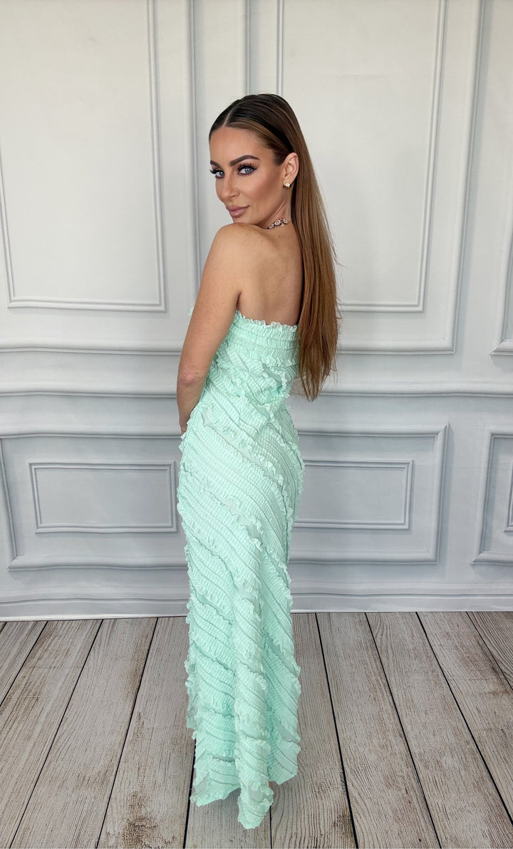 Endless Rose Sweet Mint Soirée Maxi Dress-Maxi Dresses-Endless Rose-Shop with Bloom West Boutique, Women's Fashion Boutique, Located in Houma, Louisiana