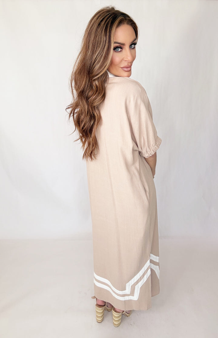 Latte Allure Maxi Dress-Dresses-Entro-Shop with Bloom West Boutique, Women's Fashion Boutique, Located in Houma, Louisiana