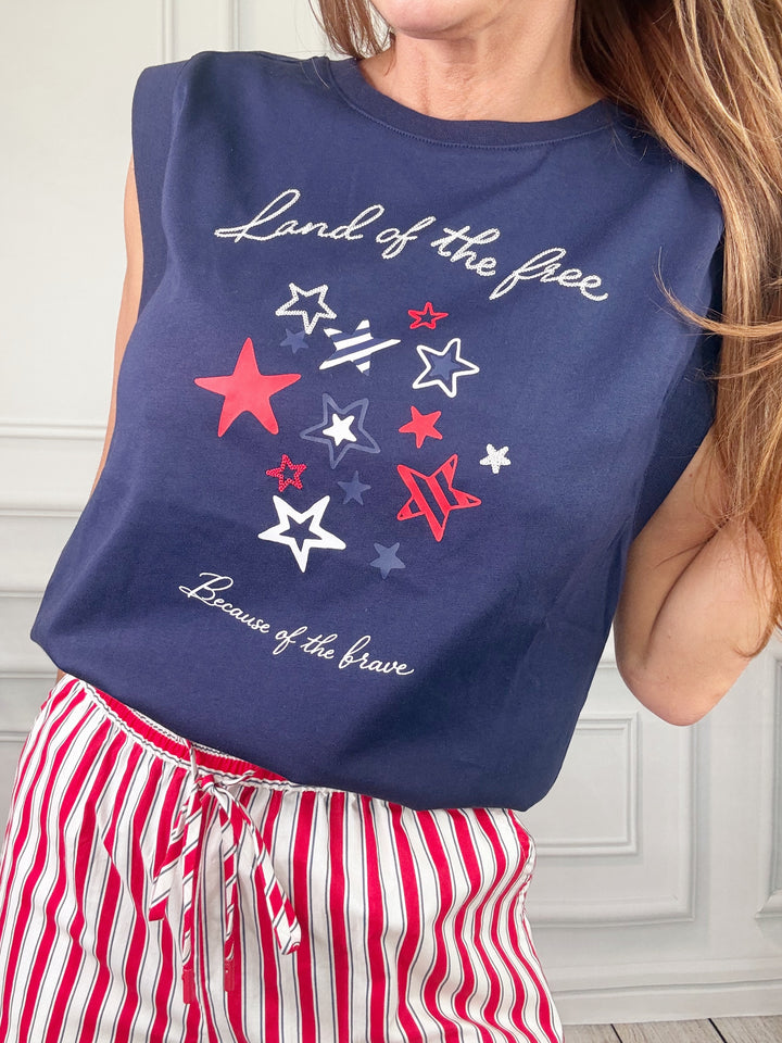 Born Brave Tank-Graphic Tank-skies are blue-Shop with Bloom West Boutique, Women&