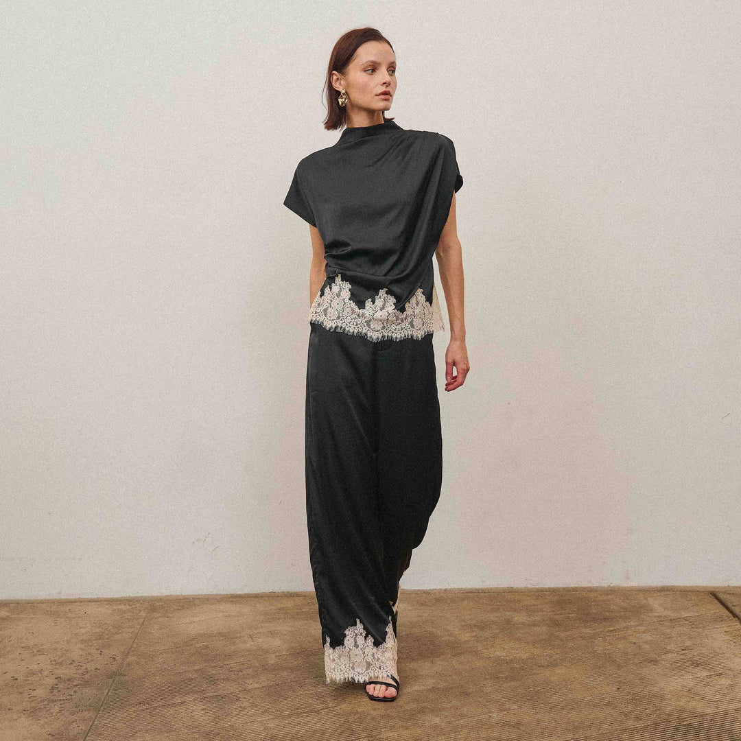 AT3558 Lace satin top-Able-Shop with Bloom West Boutique, Women&