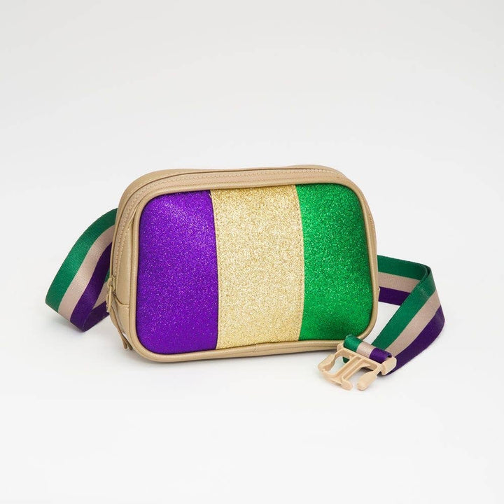 Mardi Gras glitter belt bag-Travel Bags-SongLily-Shop with Bloom West Boutique, Women's Fashion Boutique, Located in Houma, Louisiana