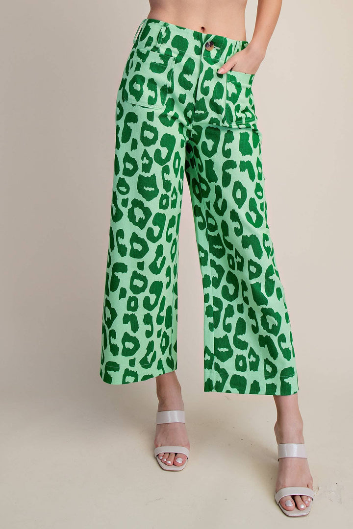 Colette Cropped Wide-Leg Neon Leopard Pants-Glam-Shop with Bloom West Boutique, Women&