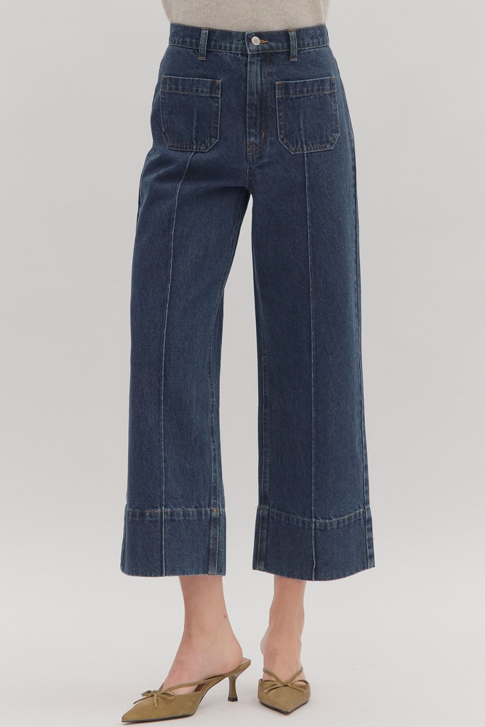Everly Wide Legs Denim Jeans-Pants-Entro-Shop with Bloom West Boutique, Women's Fashion Boutique, Located in Houma, Louisiana