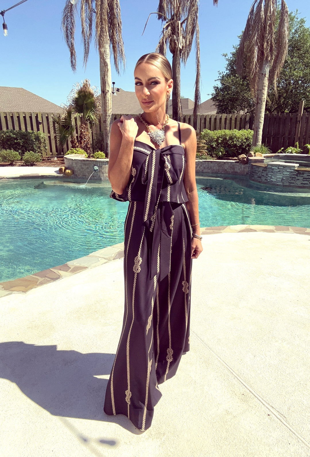 endless blu dress Sleeveless Midi Dress with Waist Tie from Endless Blu exclusive at Urbanheer