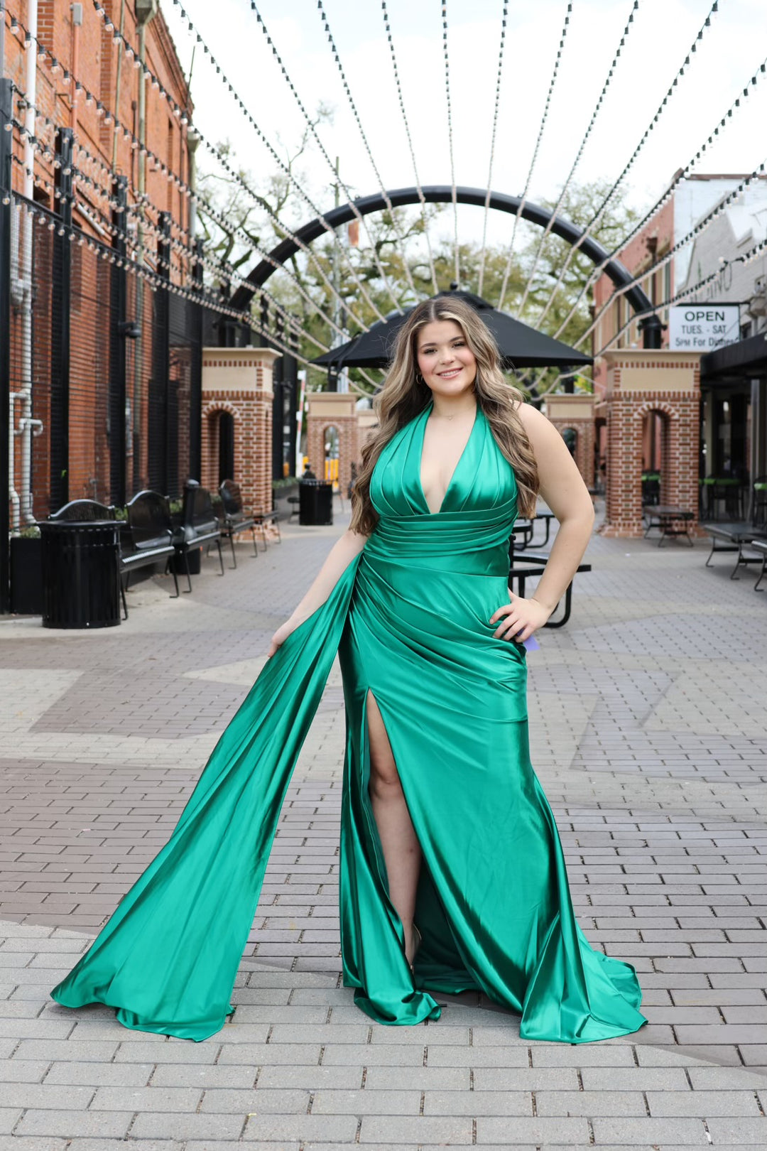 Kailey Halter Satin Gown-Dresses-17 young dress-Shop with Bloom West Boutique, Women's Fashion Boutique, Located in Houma, Louisiana
