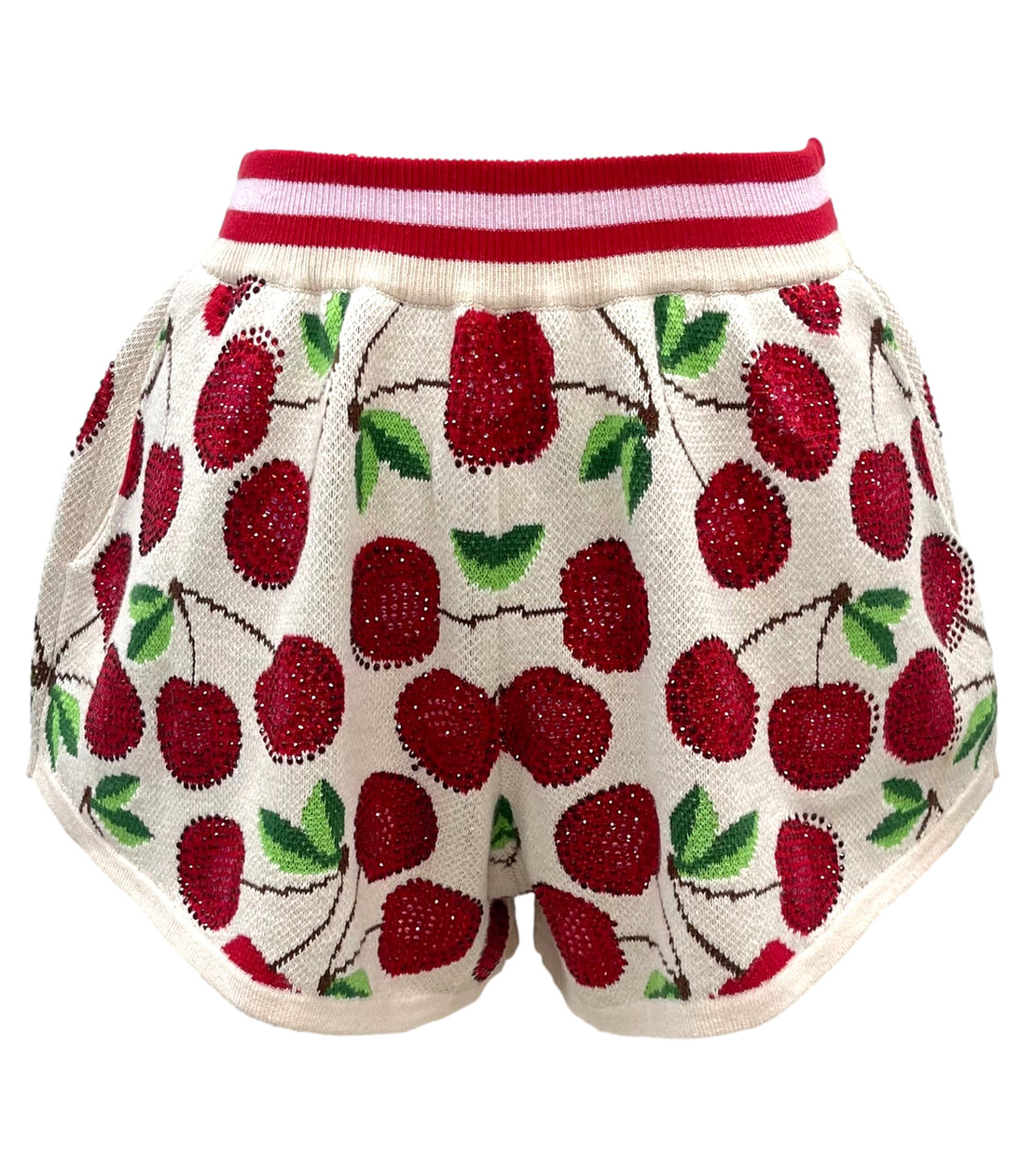 Queen Of Sparkles Cherry Shorts-QOS Bottoms-Queen Of Sparkles-Shop with Bloom West Boutique, Women's Fashion Boutique, Located in Houma, Louisiana