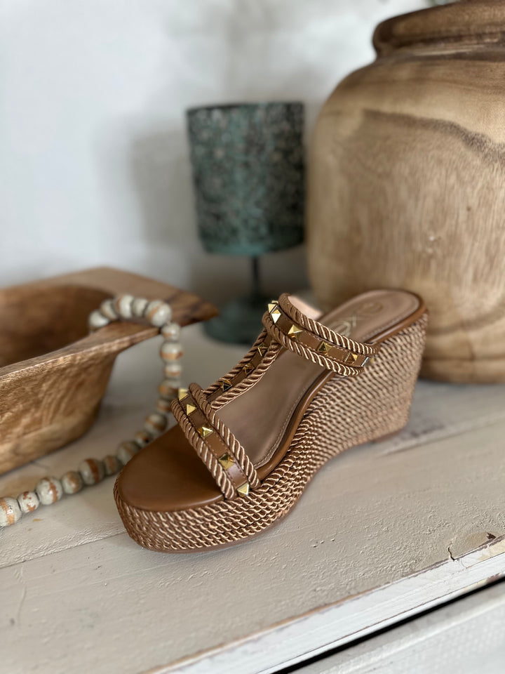 Valeria Bronze Rope Wedge-Wedges-KB Shoes-Shop with Bloom West Boutique, Women's Fashion Boutique, Located in Houma, Louisiana