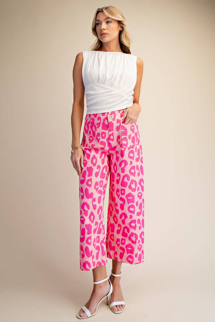 Colette Cropped Wide-Leg Neon Leopard Pants-Glam-Shop with Bloom West Boutique, Women&