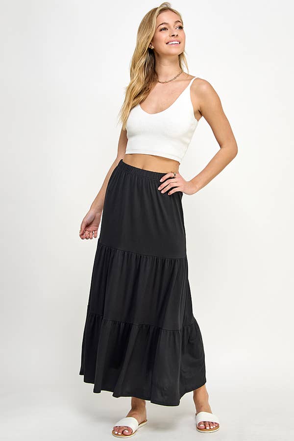 Gracelynn Tiered Maxi Skirt-Heart & Hips-Shop with Bloom West Boutique, Women's Fashion Boutique, Located in Houma, Louisiana
