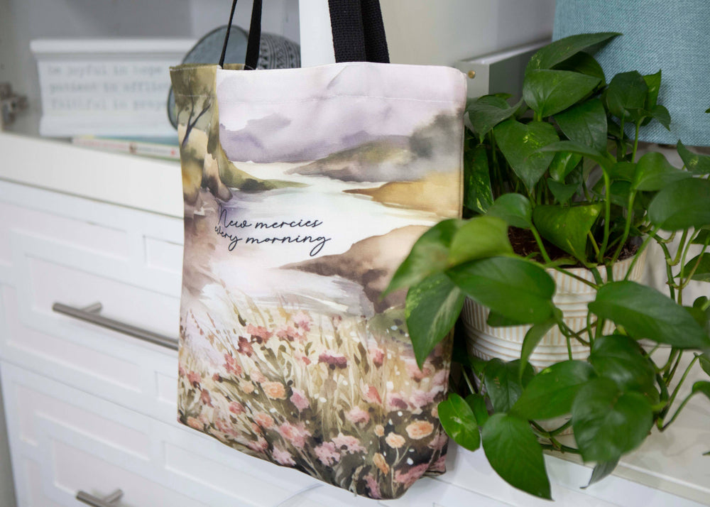 New Mercies Tote Bag | Bible Church Bag-Bible Accessories-Chosen & Cherished-Shop with Bloom West Boutique, Women's Fashion Boutique, Located in Houma, Louisiana