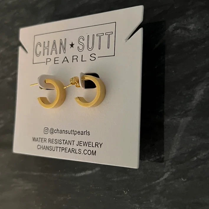 SMALL TRENDY THICK GOLD HOOPS-Earring-Chansuttpearls-Shop with Bloom West Boutique, Women&