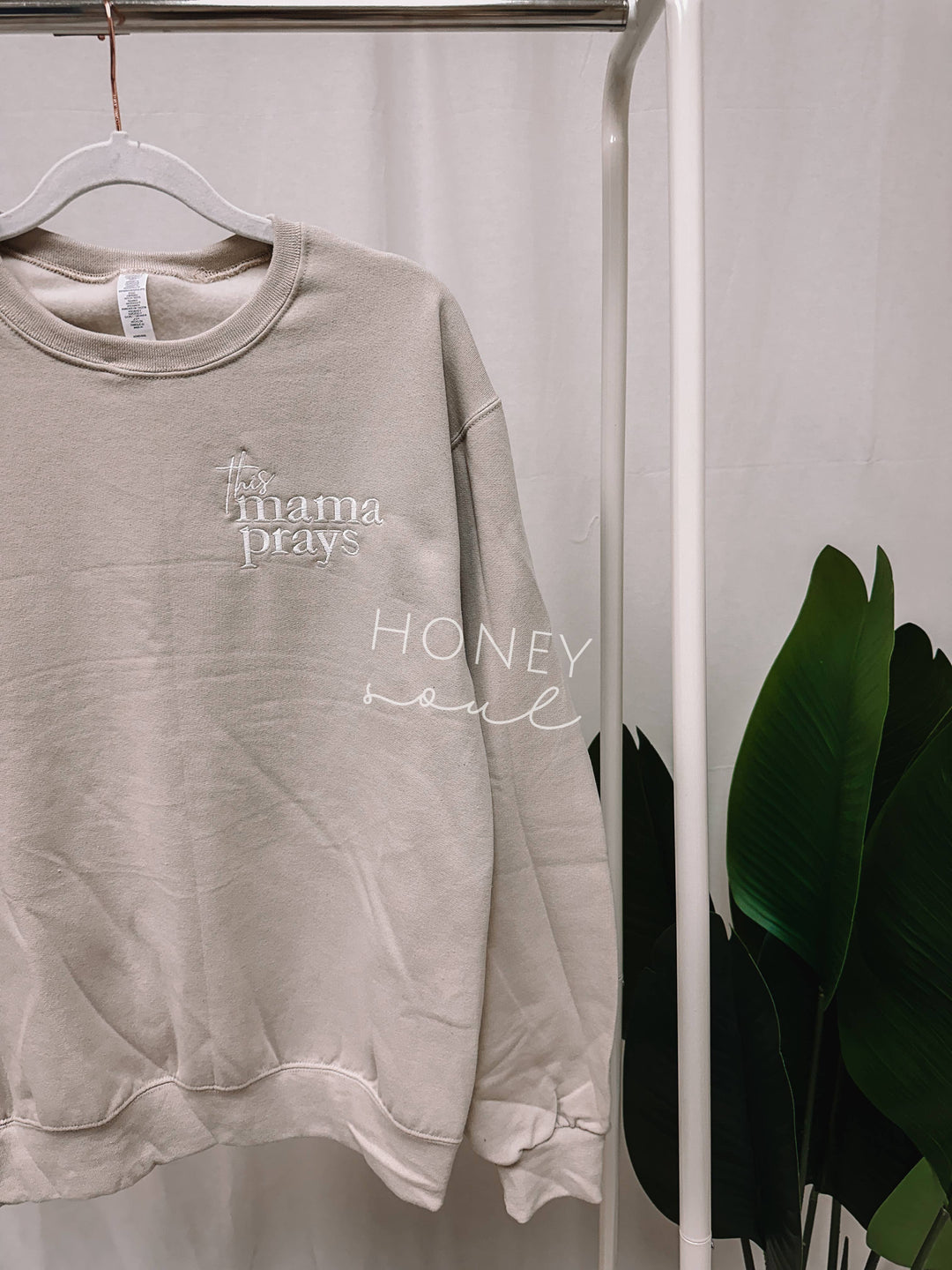 This Mama Prays Embroidered Sweatshirt-Graphic Sweaters-Honey Soul LLC-Shop with Bloom West Boutique, Women's Fashion Boutique, Located in Houma, Louisiana