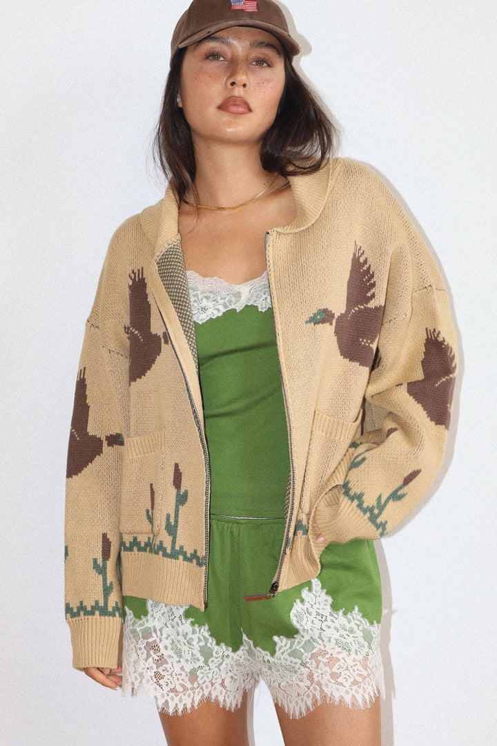 Desert Bird Knit Zip Cardigan-Bailey Rose-Shop with Bloom West Boutique, Women&