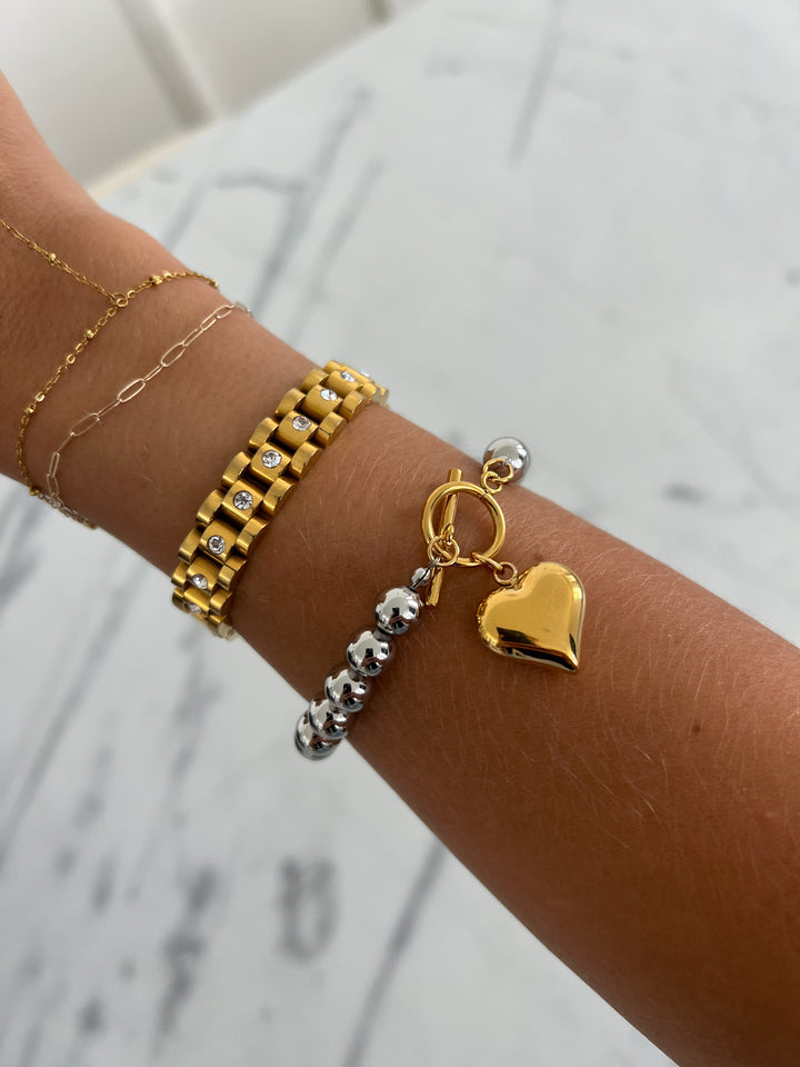 GLAM HEART BRACELET-Chansuttpearls-Shop with Bloom West Boutique, Women&