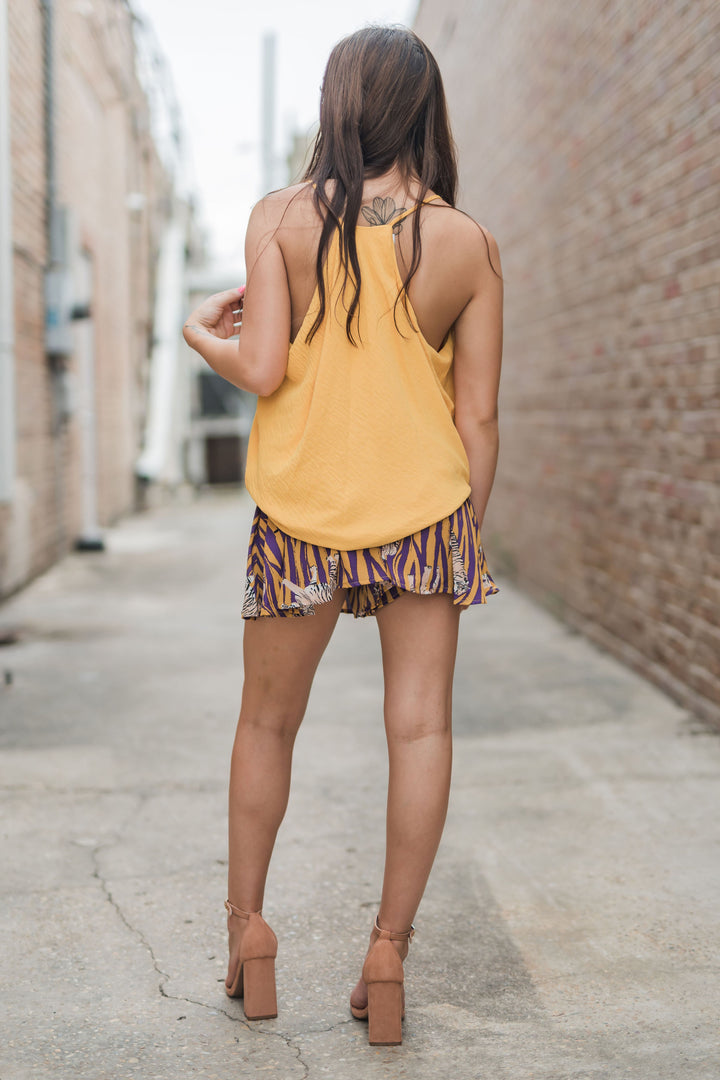 Roxy Gold Airflo Solid Print Front Tank W/Lining-Tank Tops-Bloom West Boutique-Shop with Bloom West Boutique, Women's Fashion Boutique, Located in Houma, Louisiana