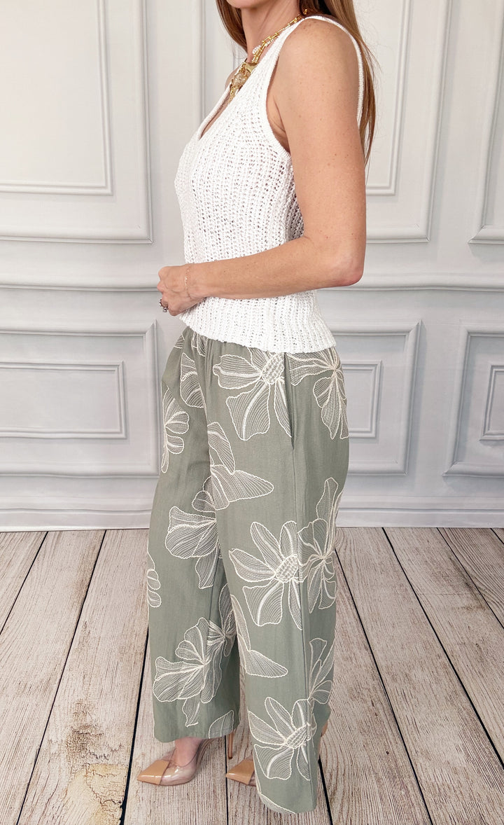 Amalfi Bloom Pants-Pants-Allie Rose-Shop with Bloom West Boutique, Women's Fashion Boutique, Located in Houma, Louisiana