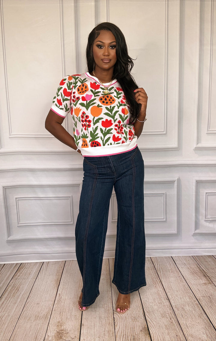 Blooming Pineapple Chic Top-Tops-Fate By LFD-Shop with Bloom West Boutique, Women&