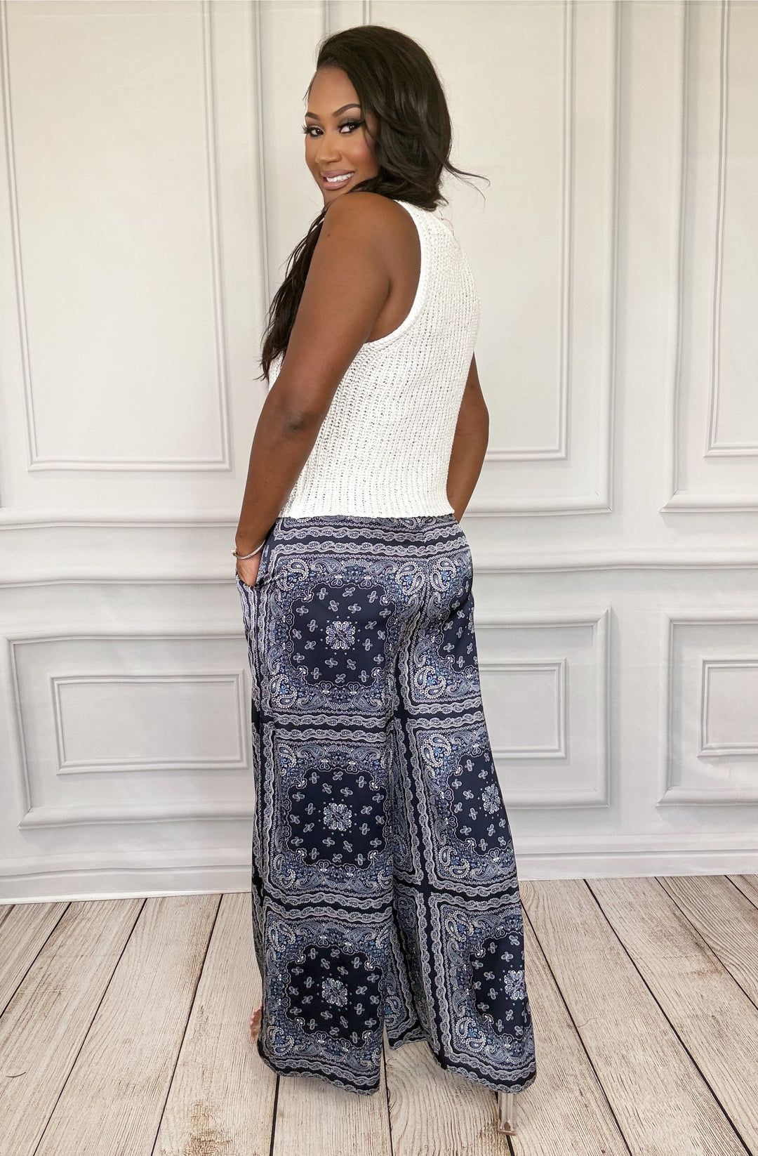 Bandana Baddie Pants-Pants-skies are blue-Shop with Bloom West Boutique, Women&