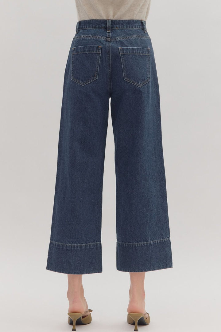 Everly Wide Legs Denim Jeans-Pants-Entro-Shop with Bloom West Boutique, Women's Fashion Boutique, Located in Houma, Louisiana