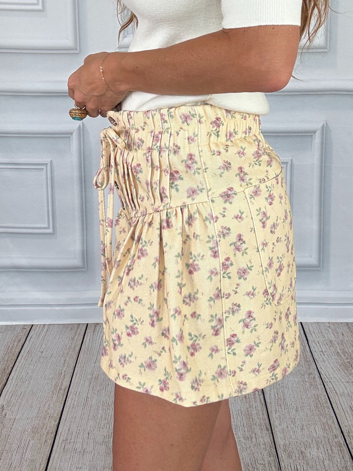 Garden Pin-Tuck Denim Short-Shorts-So Me-Shop with Bloom West Boutique, Women&