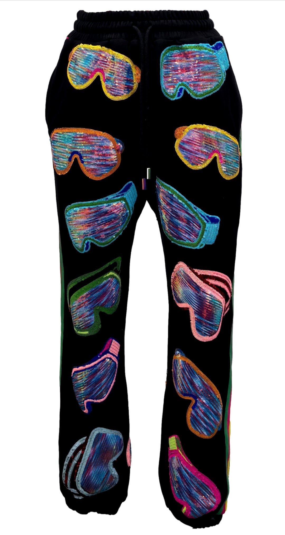 Queen Of Sparkles Ski Goggle Sport Stripe Jogger-Joggers-Queen Of Sparkles-Shop with Bloom West Boutique, Women's Fashion Boutique, Located in Houma, Louisiana