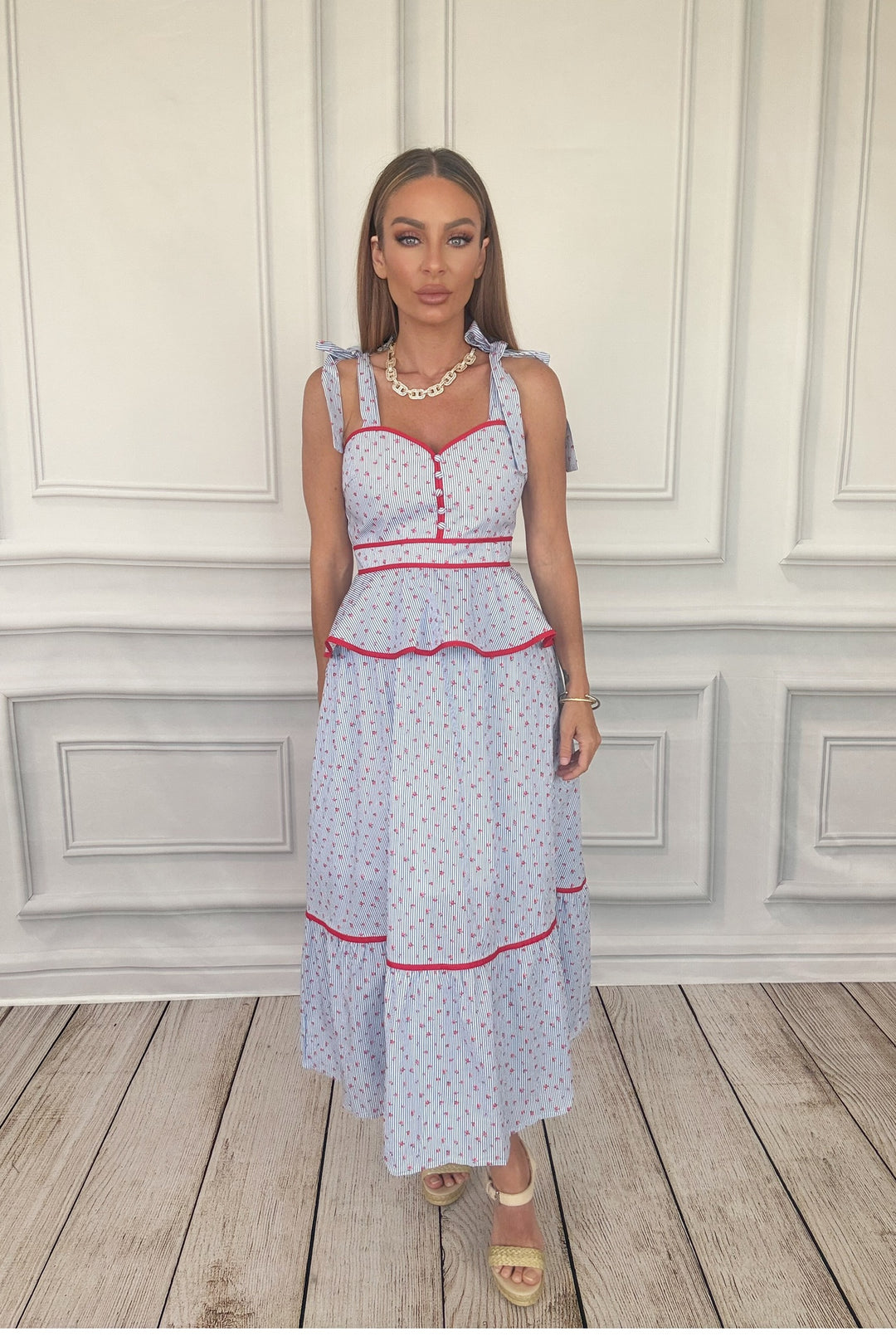 Scarlet Whispers Corset Midi Dress-Midi Dresses-Entro-Shop with Bloom West Boutique, Women's Fashion Boutique, Located in Houma, Louisiana