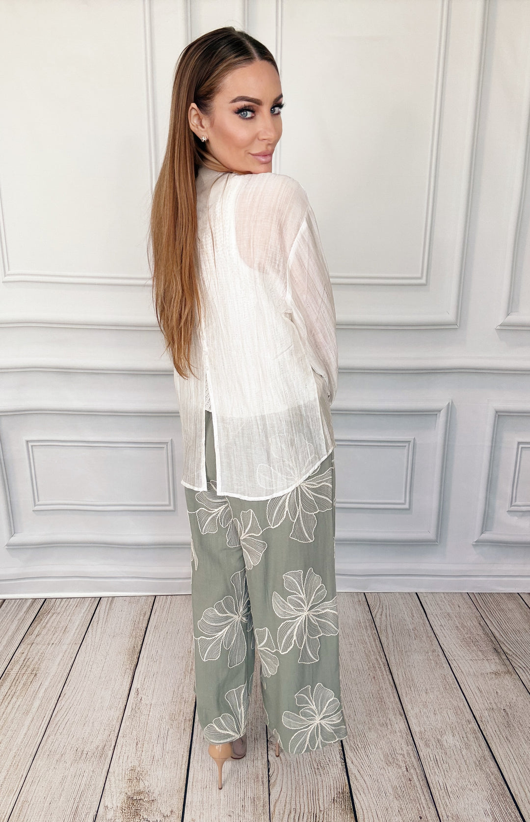 The Beach Club Babe Blouse-Sand-Long Sleeves-Allie Rose-Shop with Bloom West Boutique, Women's Fashion Boutique, Located in Houma, Louisiana