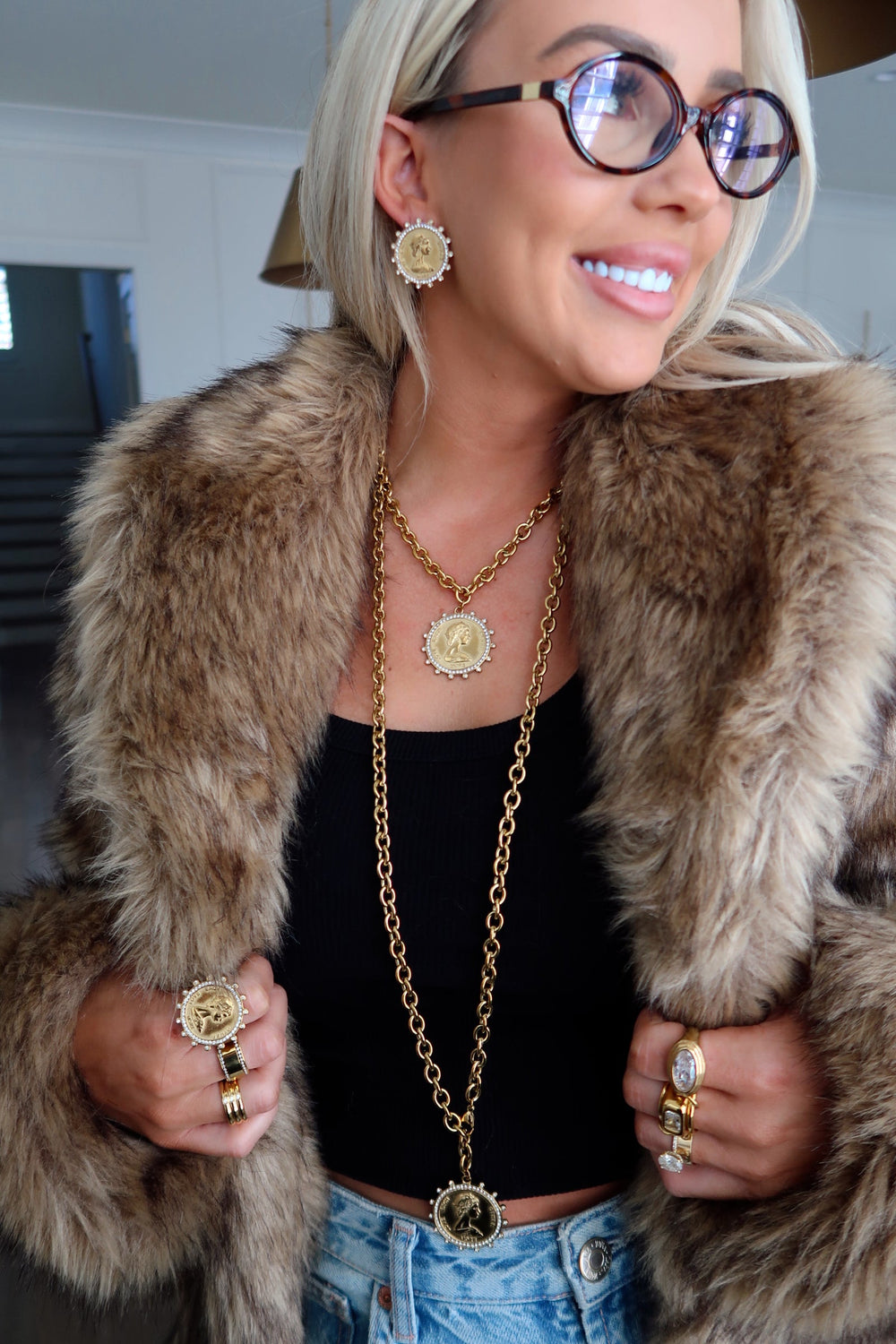 BLING COIN RING-Chansuttpearls-Shop with Bloom West Boutique, Women's Fashion Boutique, Located in Houma, Louisiana