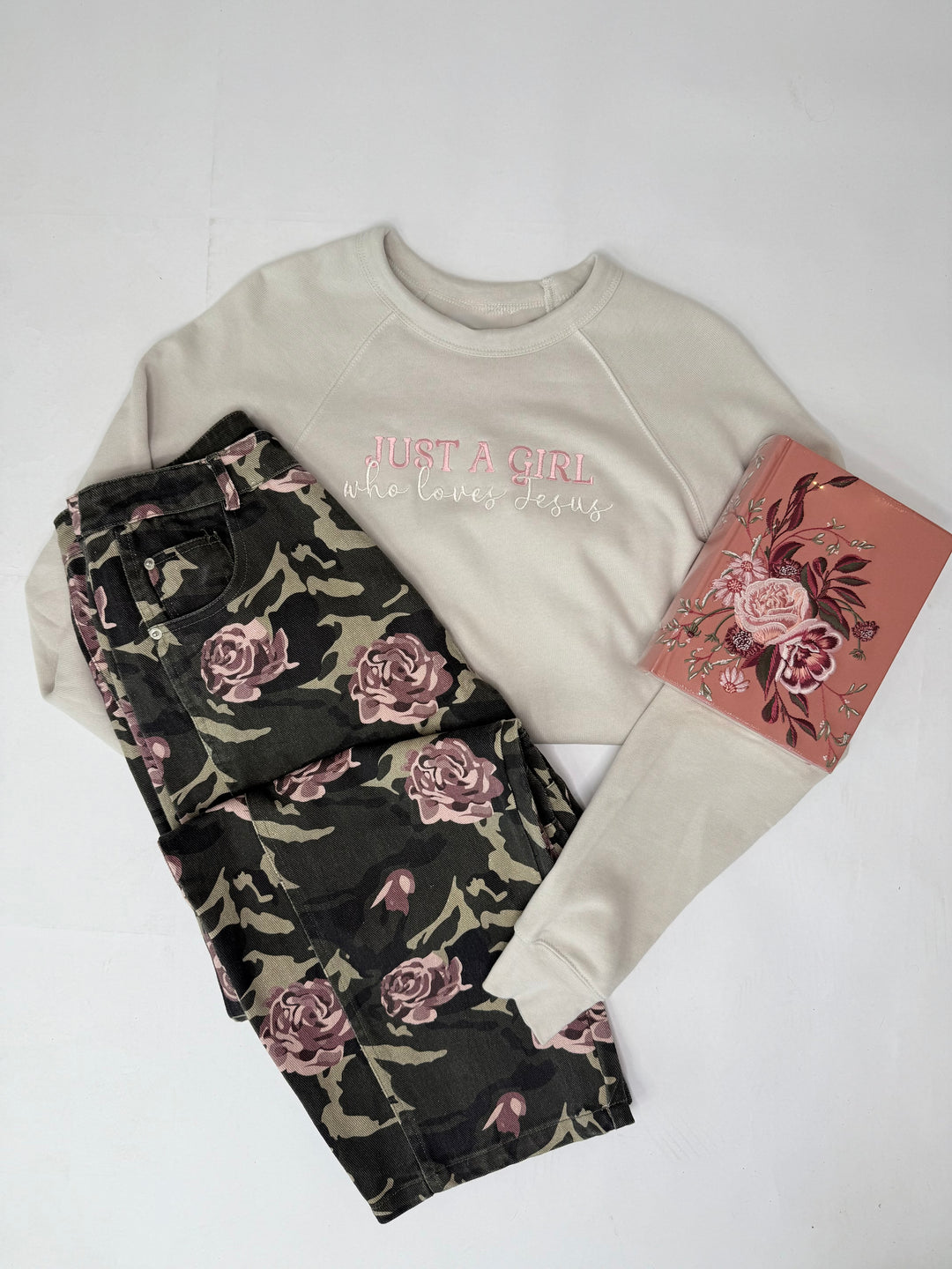 Just a Girl Who Loves Jesus sweater-Sweaters-Bloom West Boutique-Shop with Bloom West Boutique, Women's Fashion Boutique, Located in Houma, Louisiana