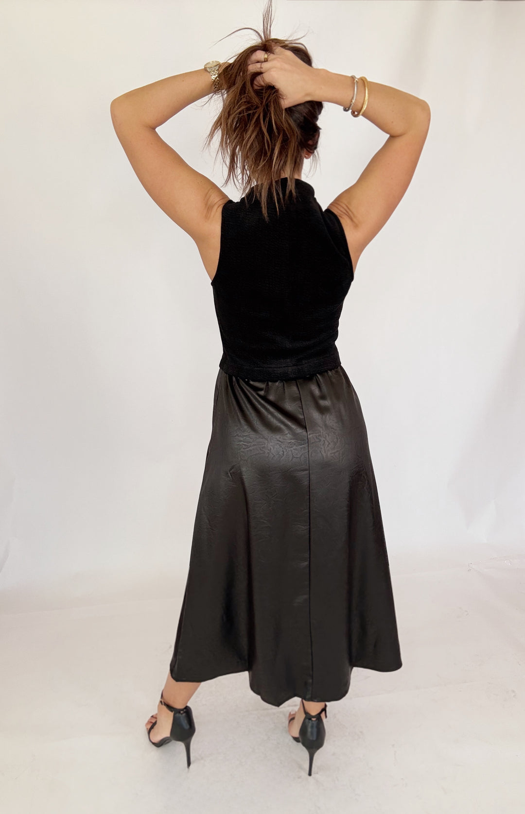 THML Sleeveless Mixed Media Maxi Dress-Dresses-THML-Shop with Bloom West Boutique, Women's Fashion Boutique, Located in Houma, Louisiana