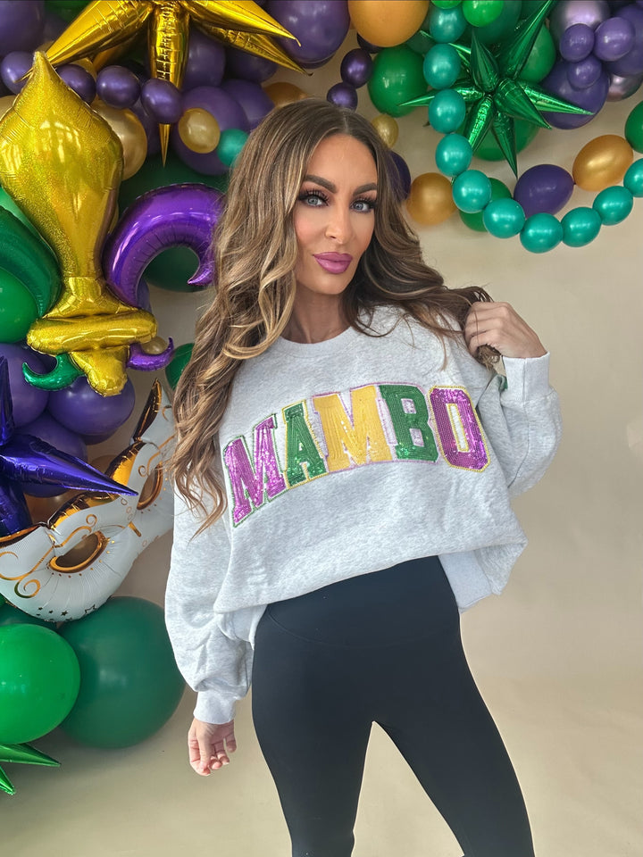 Queen Of Sparkles Mambo Mardi Sweatshirt-QOS Tops-Queen Of Sparkles-Shop with Bloom West Boutique, Women's Fashion Boutique, Located in Houma, Louisiana