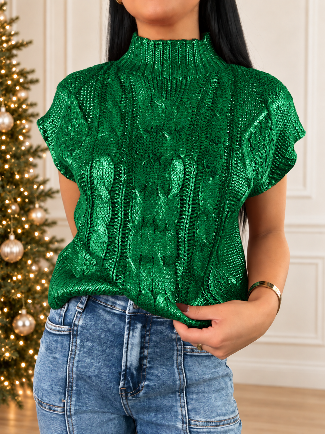 Liquid Emerald Sweater-sweater vest-Entro-Shop with Bloom West Boutique, Women&