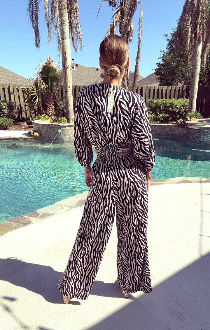 Vintage Havana Animal Print Twist Top and Matching Pants-Two Piece Set-Vintage Havana-Shop with Bloom West Boutique, Women's Fashion Boutique, Located in Houma, Louisiana