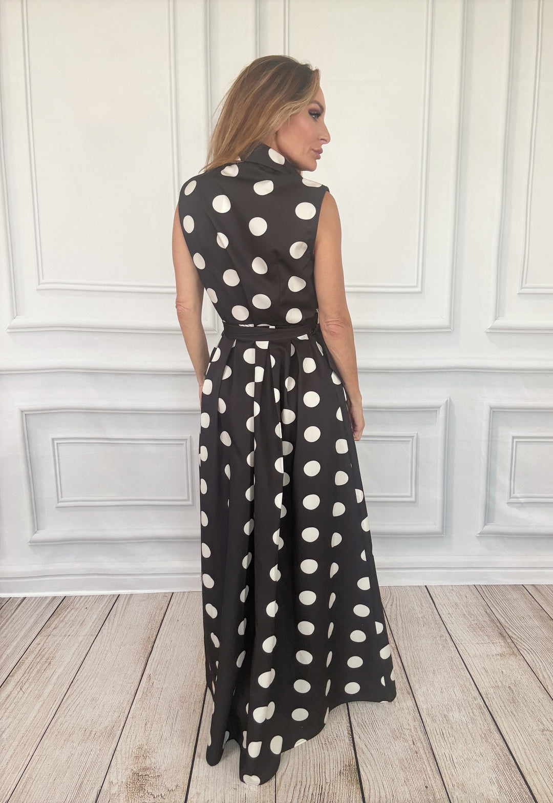The Park Avenue Polka Dot Shirt Dress-Maxi Dresses-JADE BY JANE-Shop with Bloom West Boutique, Women&