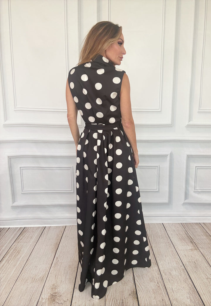 The Park Avenue Polka Dot Shirt Dress-Maxi Dresses-JADE BY JANE-Shop with Bloom West Boutique, Women&