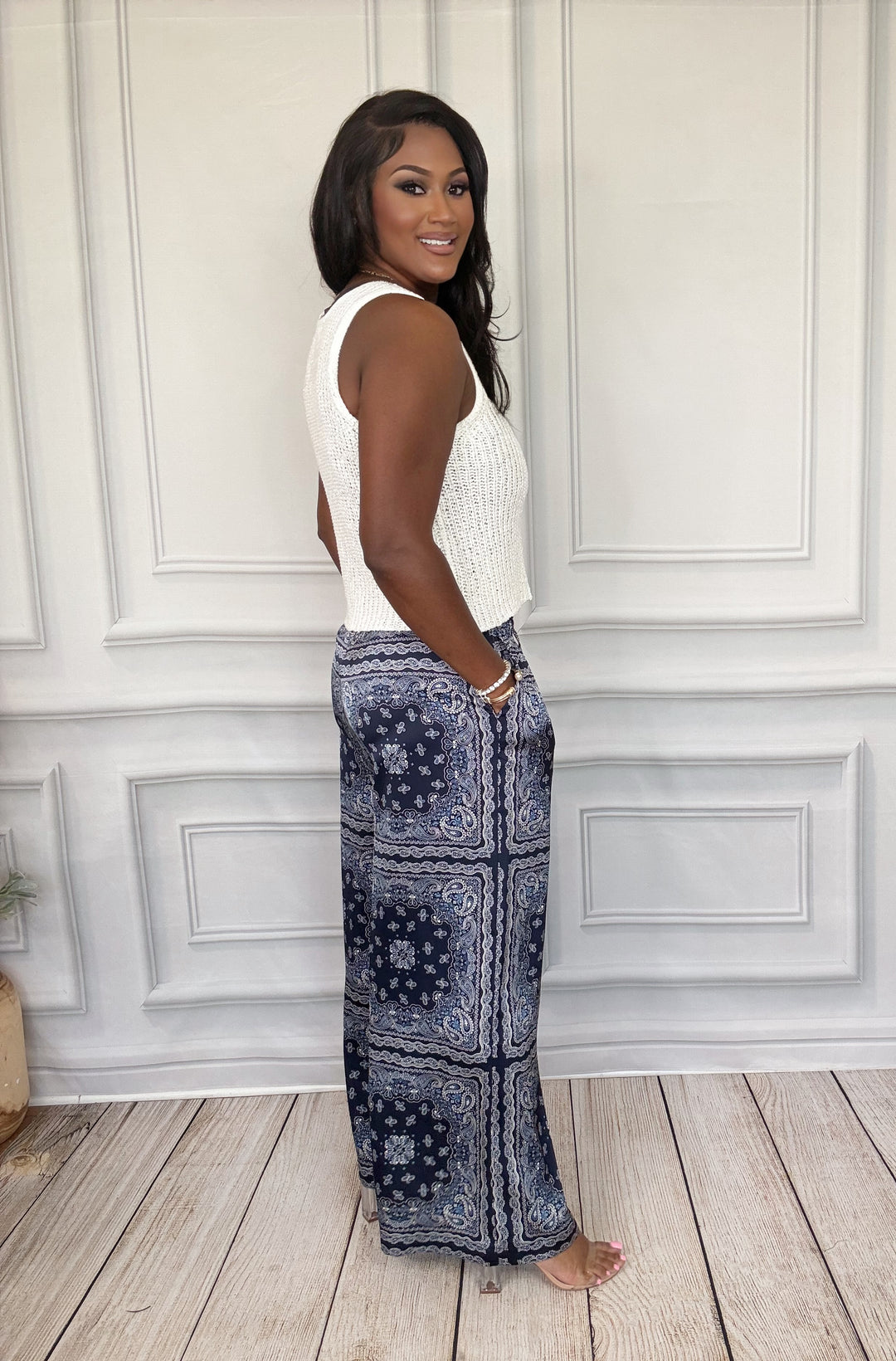 Bandana Baddie Pants-Pants-skies are blue-Shop with Bloom West Boutique, Women&