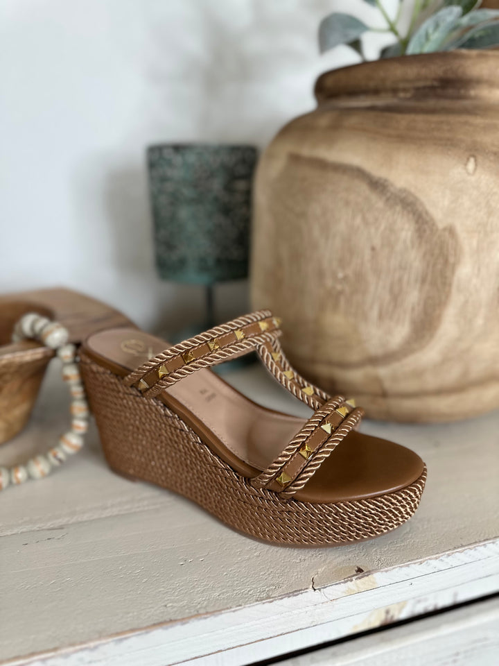 Valeria Bronze Rope Wedge-Wedges-KB Shoes-Shop with Bloom West Boutique, Women's Fashion Boutique, Located in Houma, Louisiana