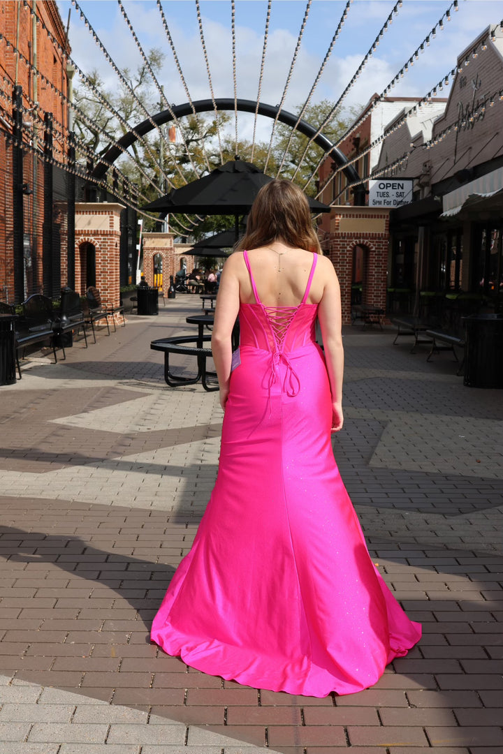 Ryliana Glitter Fitted Gown With Crystal Details-Dresses-17 young dress-Shop with Bloom West Boutique, Women's Fashion Boutique, Located in Houma, Louisiana