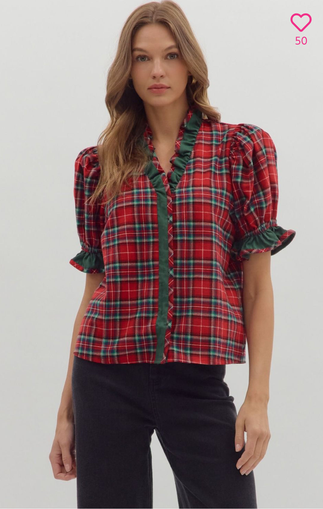 Colette Holiday Blouse-Tops-Entro-Shop with Bloom West Boutique, Women's Fashion Boutique, Located in Houma, Louisiana