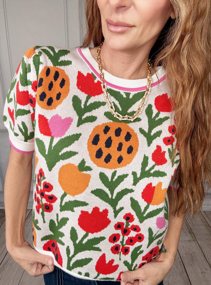Blooming Pineapple Chic Top-Tops-Fate By LFD-Shop with Bloom West Boutique, Women's Fashion Boutique, Located in Houma, Louisiana