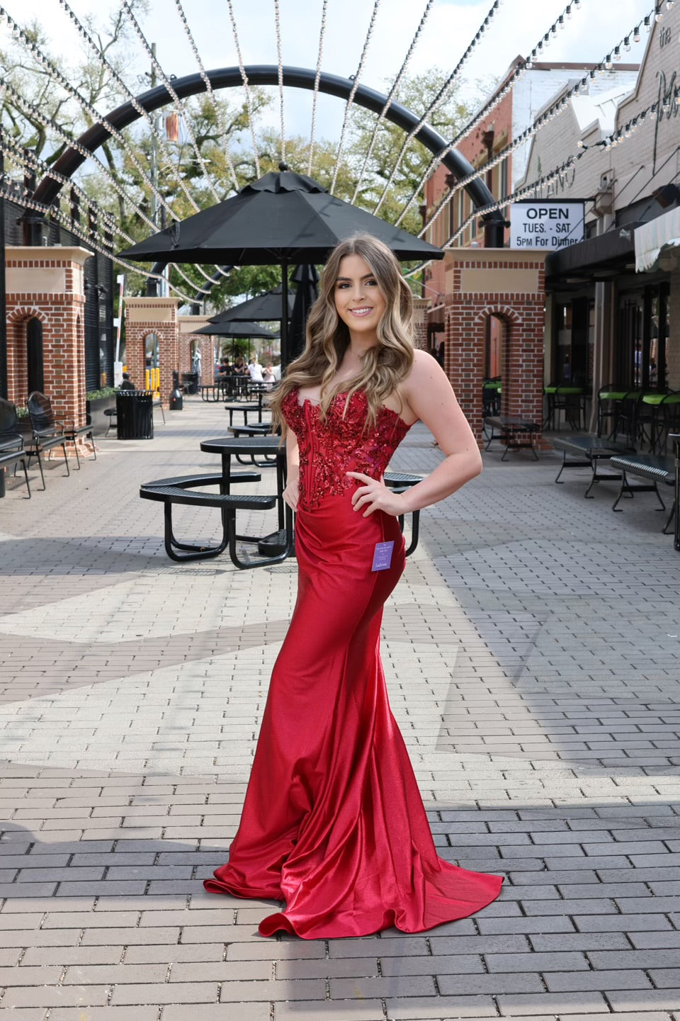 Katanna Stretch Satin Glitter & Lace Fitted Gown-Formal Gowns-17 young dress-Shop with Bloom West Boutique, Women's Fashion Boutique, Located in Houma, Louisiana