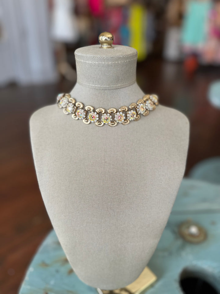 Vintage Book Chain Necklace With Margarita Crystals-Necklaces-Erin Knight Designs-Shop with Bloom West Boutique, Women's Fashion Boutique, Located in Houma, Louisiana