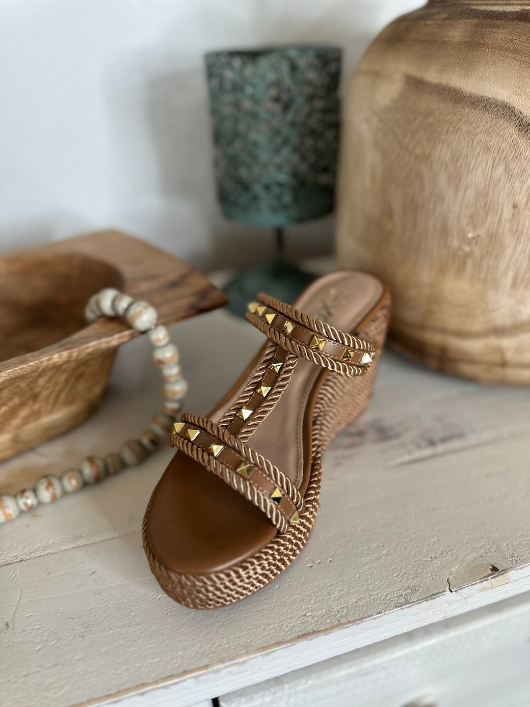 Valeria Bronze Rope Wedge-Wedges-KB Shoes-Shop with Bloom West Boutique, Women's Fashion Boutique, Located in Houma, Louisiana