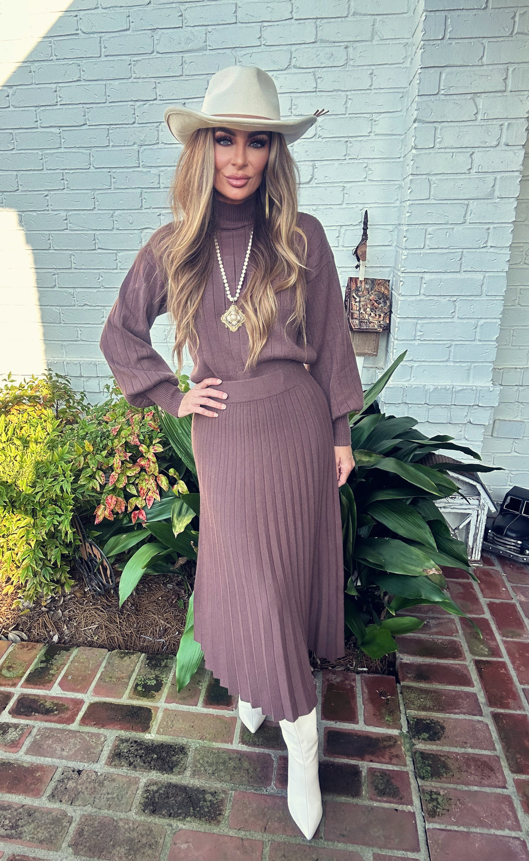 Kaya A Line Pleated Sweater Midi Skirt-Skirts-She+Sky-Shop with Bloom West Boutique, Women's Fashion Boutique, Located in Houma, Louisiana