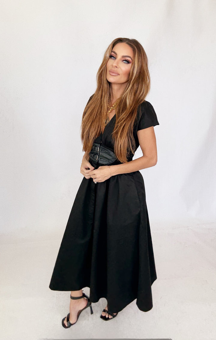 Raven Muse Midi Dress-Dresses-Endless Blu-Shop with Bloom West Boutique, Women's Fashion Boutique, Located in Houma, Louisiana