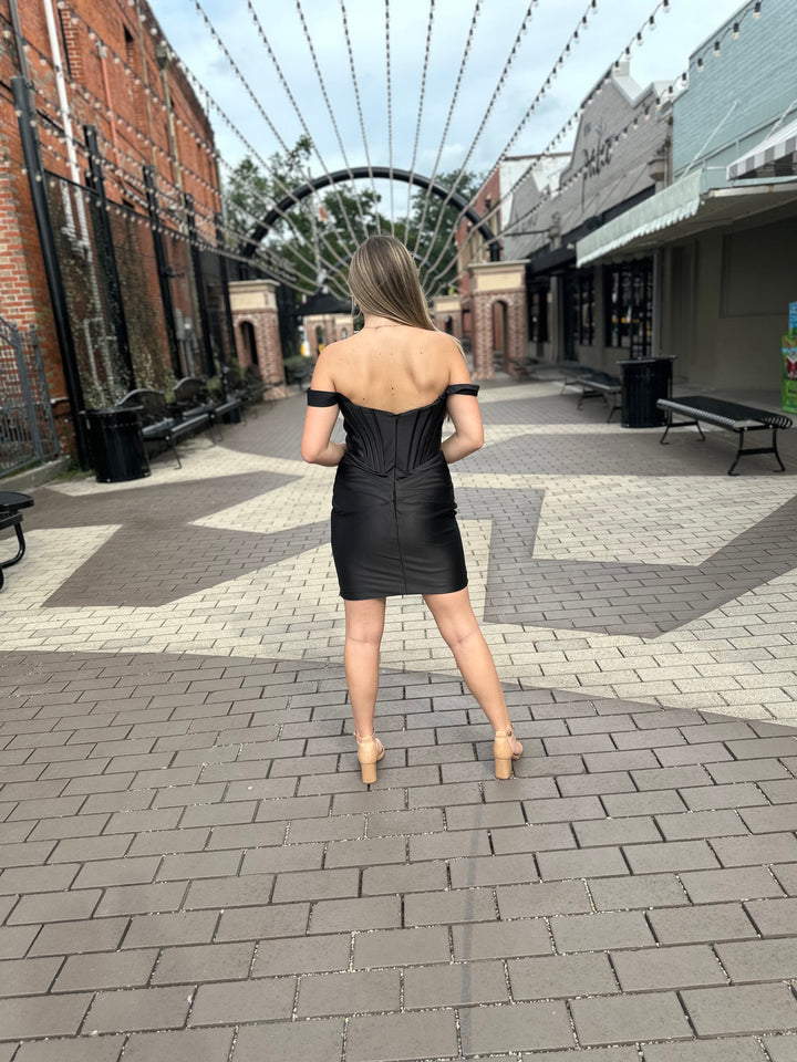 Viola Off Shoulder Corset Style Dress-Semi Formal Dresses-Noxanabel-Shop with Bloom West Boutique, Women's Fashion Boutique, Located in Houma, Louisiana