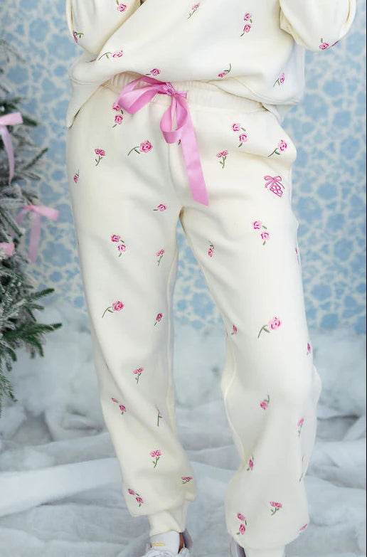 Briana Cannon Floral Fleece Jogger