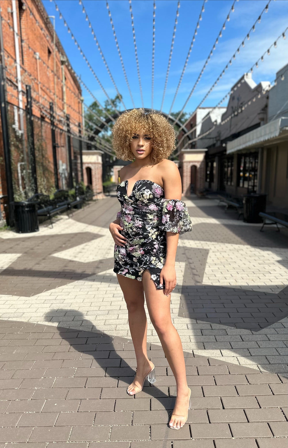 Liliana Floral and Sequin Embellished Dress-Semi Formal Dresses-Noxanabel-Shop with Bloom West Boutique, Women's Fashion Boutique, Located in Houma, Louisiana