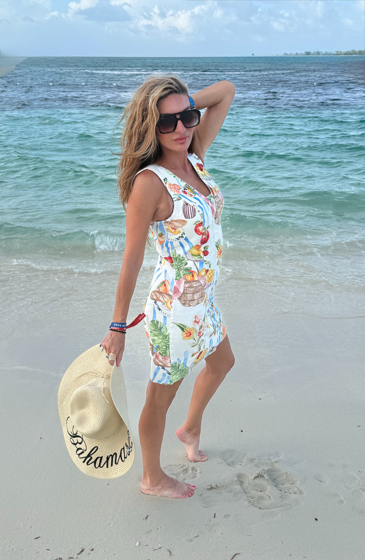 Positano Picnic Mini Dress-Mini Dresses-skies are blue-Shop with Bloom West Boutique, Women&