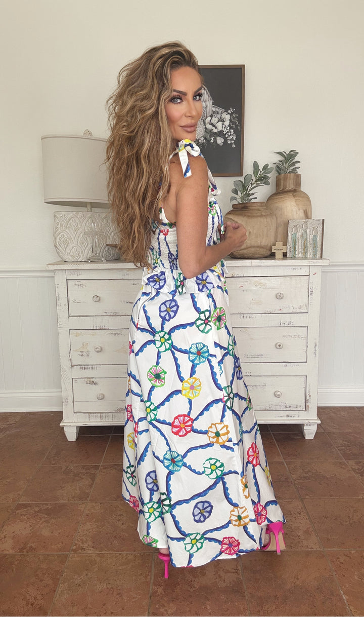 CELIA B TURPAN BLUE DRESS-Midi Dresses-Celia B-Shop with Bloom West Boutique, Women's Fashion Boutique, Located in Houma, Louisiana